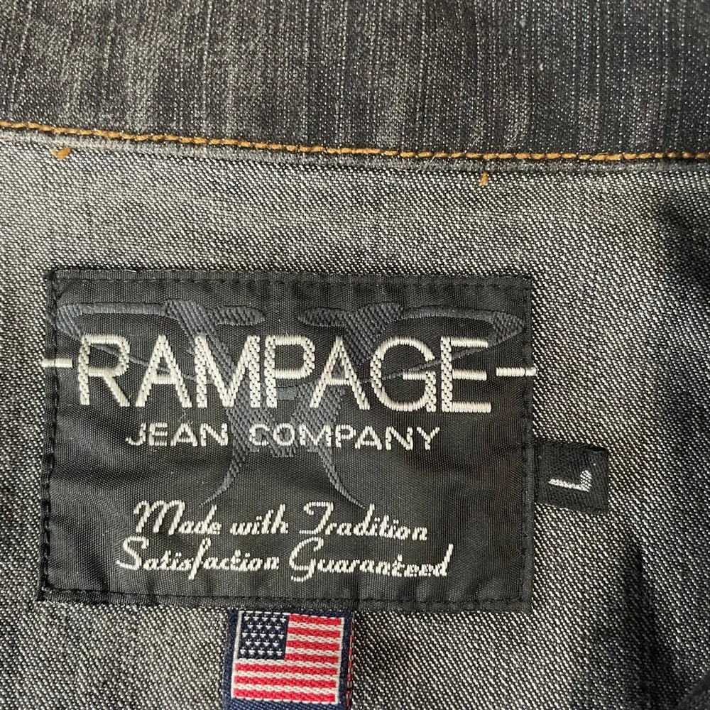 Vintage Rampage Jean Co. Jean Blazer Black Size L We Are all Strange Here - Picture 2 of 10